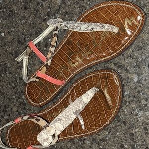 Animal Print,coral, Sam Edelman sz 7 Sandals